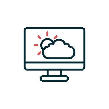 Basit web arayüzü hava durumu uygulaması simgesi, vektör illüstrasyonu