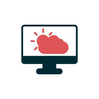Web ve mobil uygulama tasarımınız için beyaz arkaplanda izole edilmiş bulut hesaplama simgesi vektörü, bilgisayar logosu kavramı