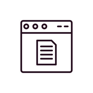 Basit web arayüzü simgesi, vektör illüstrasyonu