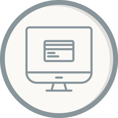 bilgisayar monitörü, web simgesi basit illüstrasyon