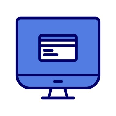 bilgisayar monitörü, web simgesi basit illüstrasyon