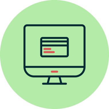 bilgisayar monitörü, web simgesi basit illüstrasyon