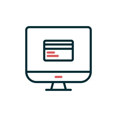 bilgisayar monitörü, web simgesi basit illüstrasyon