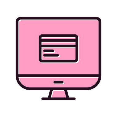 bilgisayar monitörü, web simgesi basit illüstrasyon