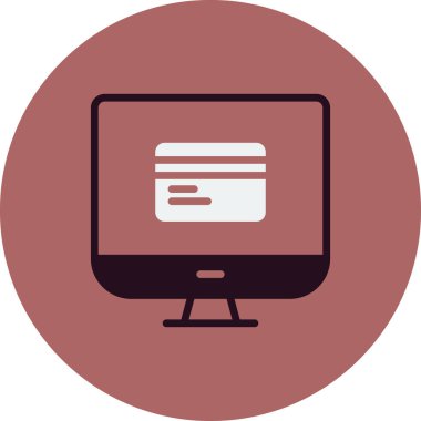 bilgisayar monitörü, web simgesi basit illüstrasyon