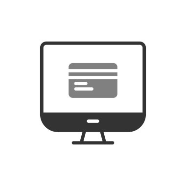 bilgisayar monitörü, web simgesi basit illüstrasyon