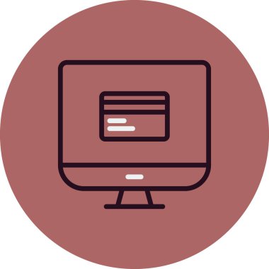 bilgisayar monitörü, web simgesi basit illüstrasyon