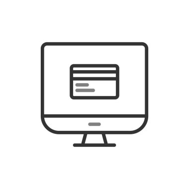 bilgisayar monitörü, web simgesi basit illüstrasyon