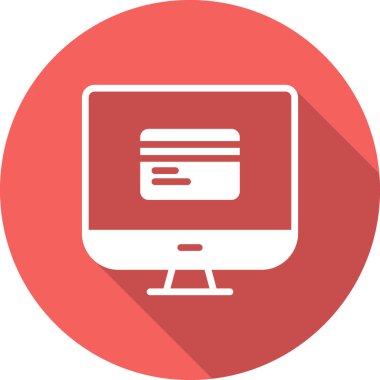 bilgisayar monitörü, web simgesi basit illüstrasyon