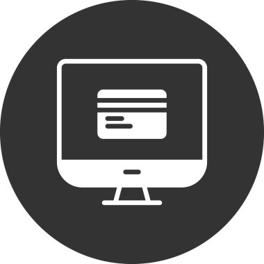 bilgisayar monitörü, web simgesi basit illüstrasyon