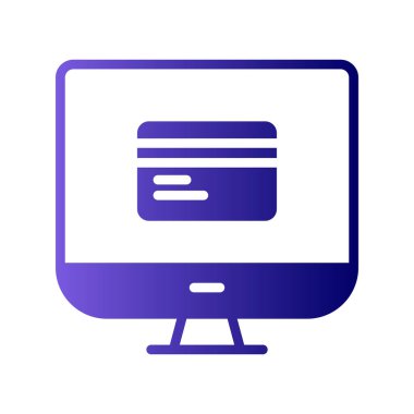 bilgisayar monitörü, web simgesi basit illüstrasyon