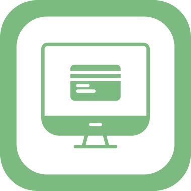 bilgisayar monitörü, web simgesi basit illüstrasyon