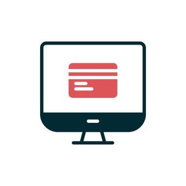 bilgisayar monitörü, web simgesi basit illüstrasyon