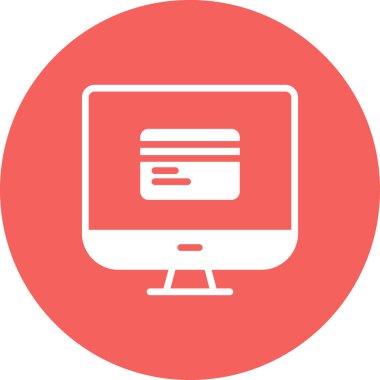 bilgisayar monitörü, web simgesi basit illüstrasyon