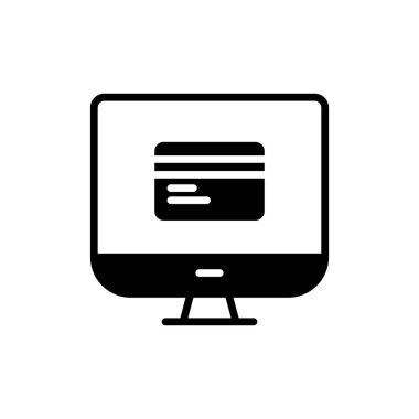 bilgisayar monitörü, web simgesi basit illüstrasyon