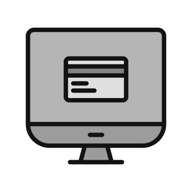 bilgisayar monitörü, web simgesi basit illüstrasyon