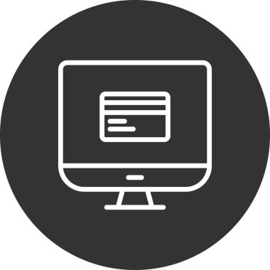 bilgisayar monitörü, web simgesi basit illüstrasyon