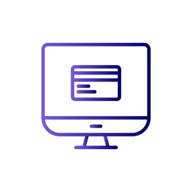 bilgisayar monitörü, web simgesi basit illüstrasyon