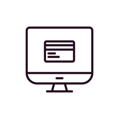 bilgisayar monitörü, web simgesi basit illüstrasyon