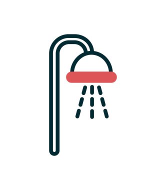 duş simgesi vektörü beyaz arkaplanda izole edildi, su şeffaf işareti