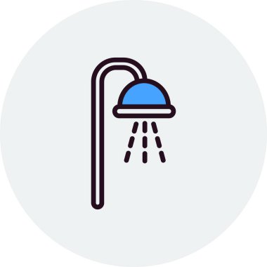 duş ikonu vektör illüstrasyonu 