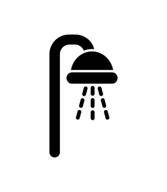 duş simgesi vektörü beyaz arkaplanda izole edildi, su şeffaf işareti