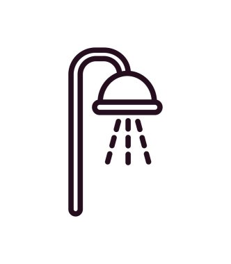 duş simgesi vektörü beyaz arkaplanda izole edildi, su şeffaf işareti