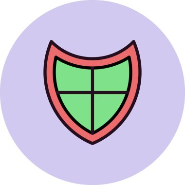 kalkan vektör çizim çizgisi simgesi