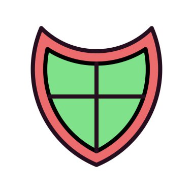 kalkan vektör çizim çizgisi simgesi