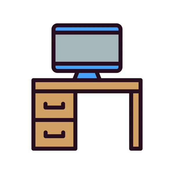 Work Table Icon Vector Illustration — Stock Vector