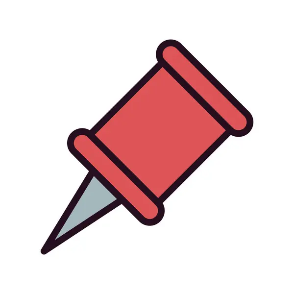 Push Pin Icono Vector Ilustración — Vector de stock