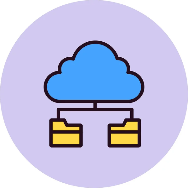 Nube Icono Web Ilustración Simple — Vector de stock