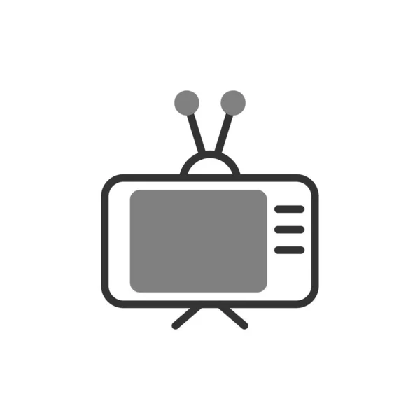 Televisión Vieja Icono Web Ilustración Simple — Archivo Imágenes Vectoriales