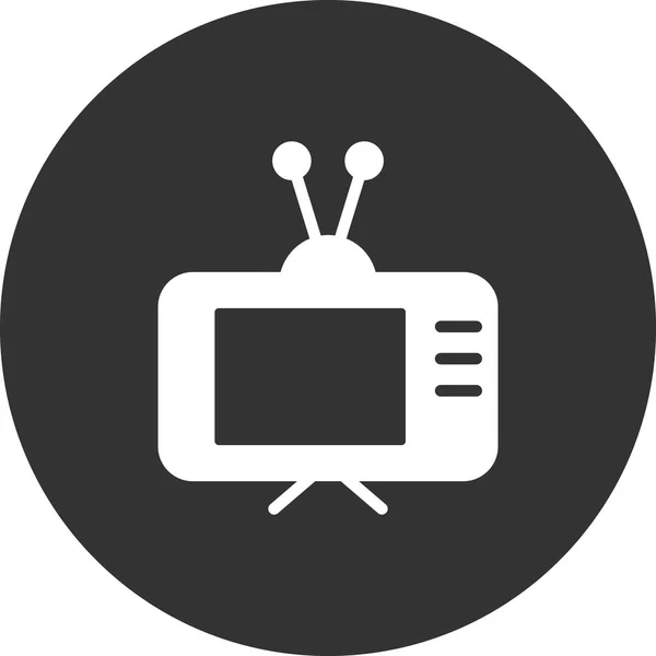 Televisión Vieja Icono Web Ilustración Simple — Archivo Imágenes Vectoriales