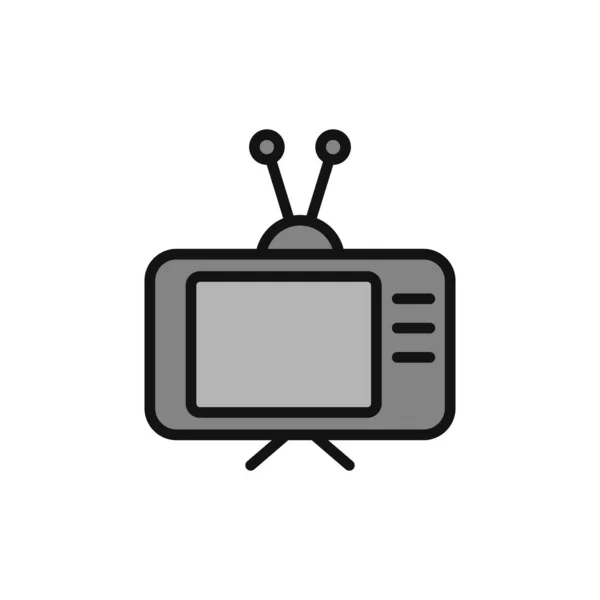 Televisión Vieja Icono Web Ilustración Simple — Archivo Imágenes Vectoriales