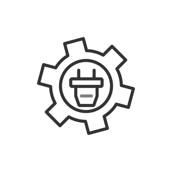 Webとモバイルアプリのデザインのための白い背景に隔離されたギアアイコンベクトル 設定ロゴのコンセプト — ストックベクタ