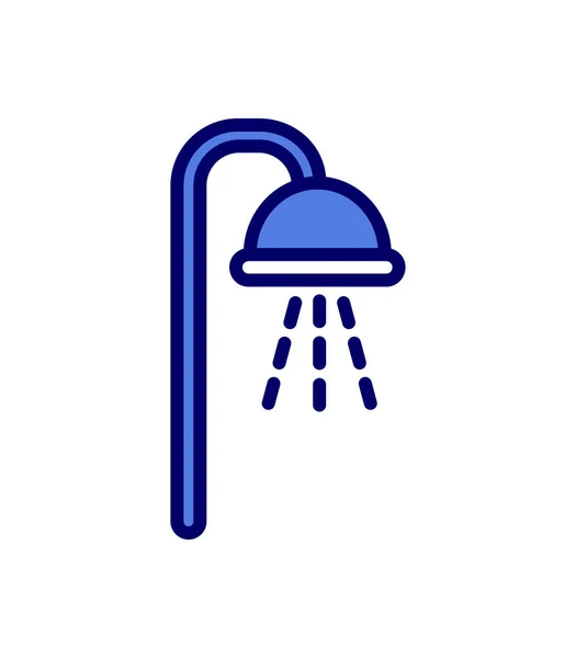 在白色背景上隔离的淋浴器图标向量 水透明标志 — 图库矢量图片