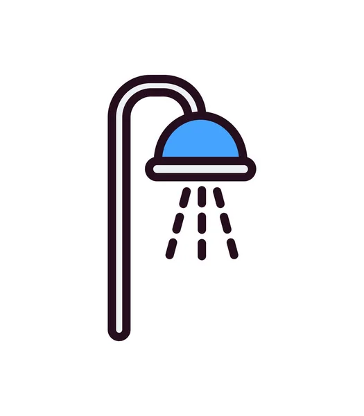 Shower Icon Vector Isolated White Background Water Transparent Sign — Stockvektor