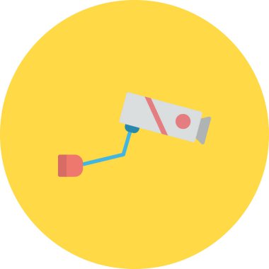 Video denetleyici ve gözetleme paneli vektör illüstrasyonlu kapalı devre kamera