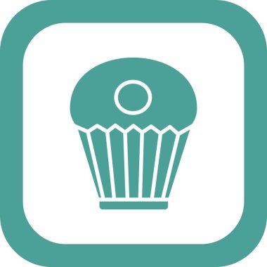 cupcake ikonu vektör illüstrasyonu