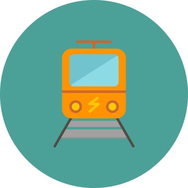 Elektrik tren simgesi, vektör illüstrasyonu