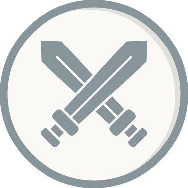 Kılıç simgesi, vektör illüstrasyonu, savaş sembolü