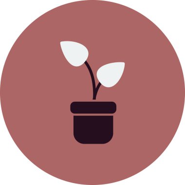 bitki saksısı ikon vektör çizimi tasarımı