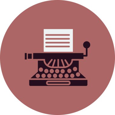 Daktilo. Web simgesi vektör illüstrasyonu 