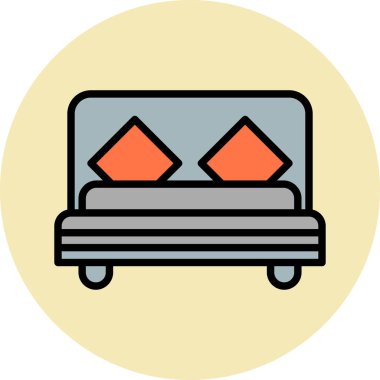 Yatak simgesinin vektör illüstrasyonu 