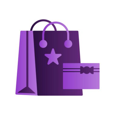 Alışveriş çantası, hediye, ecommerce hattı ve doldurma teması. Yalnız tasarım. vektör illüstrasyonu 