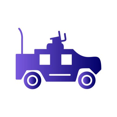 Askeri araç ikon vektörü. İnce çizgi işareti. izole edilmiş sınır sembolü çizimi 