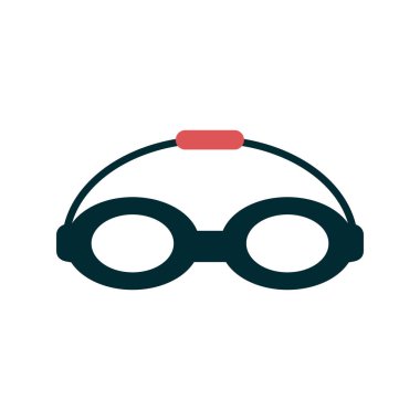 Yüzen gözlük. Web simgesi gözlüğün basit illüstrasyonuName