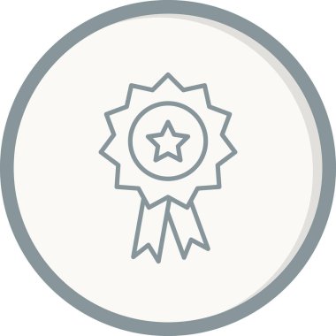 Ödül. Rozetin basit resmedilmiş web simgesi