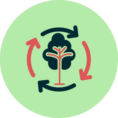 Simge vektörünü geri dönüştür. İnce çizgi işareti. Sürdürülebilir sembol çizimi